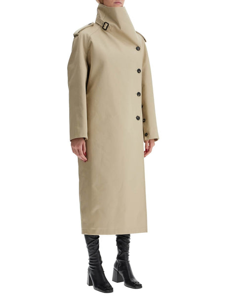 Asymmetrical Closure Wool Trench Coat-Courrèges-JOHN JULIA