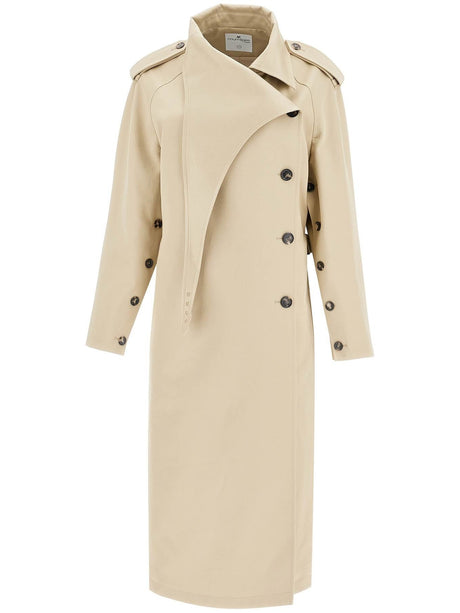 Asymmetrical Closure Wool Trench Coat-Courrèges-JOHN JULIA