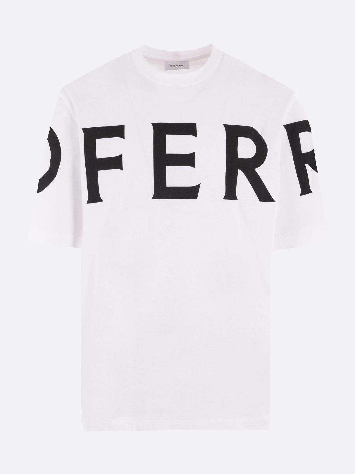 Logo Printed Cotton T-shirt-Ferragamo-JOHN JULIA