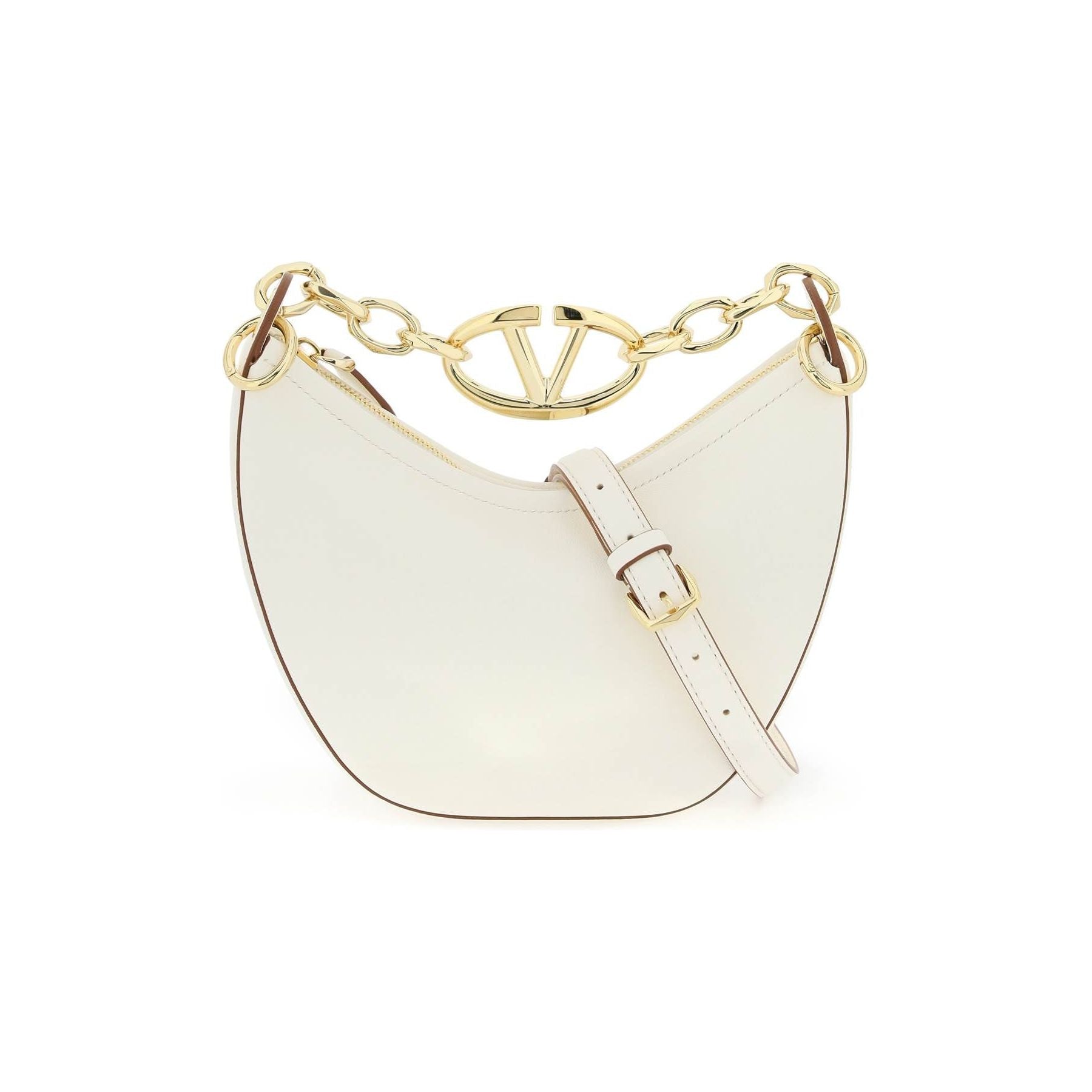 VALENTINO GARAVANI-Nappa Leather Mini VLogo Moon Bag -JOHN JULIA.