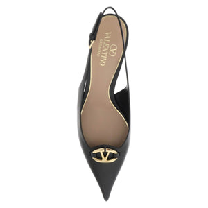 VLogo Slingback Leather Pumps