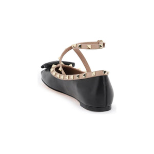 Rockstud Ankle Strap Ballet Flats.