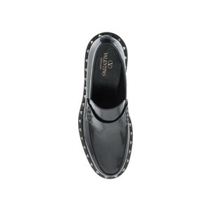 Rockstud M-Way Leather Loafers.