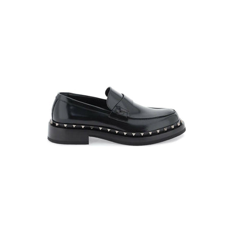 Rockstud M-Way Leather Loafers.