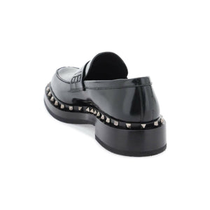 Rockstud M-Way Leather Loafers.