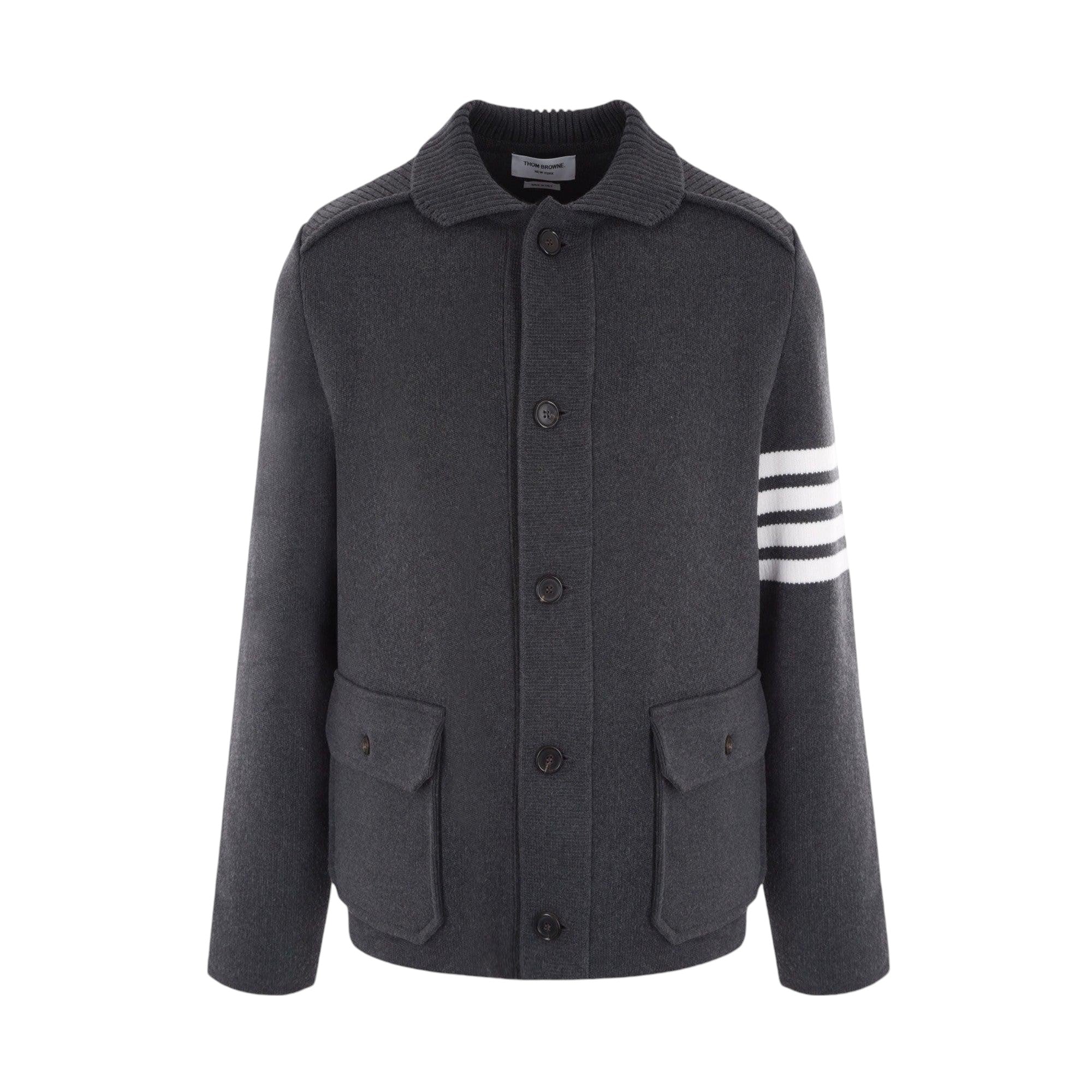 4bar Cotton Cashmere Cardigan-THOM BROWNE-JOHN JULIA