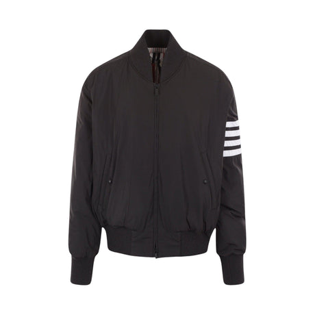 4bar Nylon Bomber Down Jacket-THOM BROWNE-JOHN JULIA