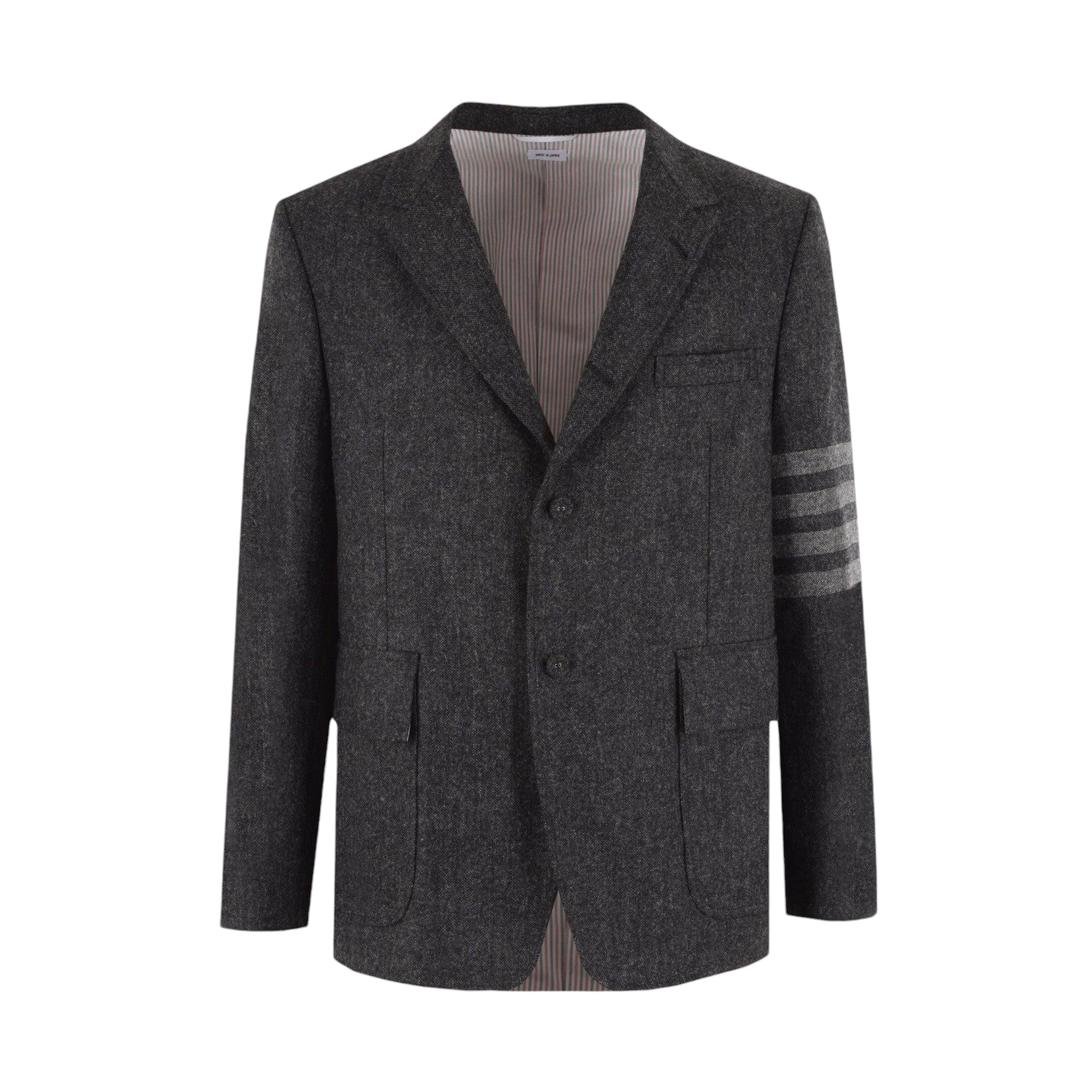 4bar Single-breasted Donegal Jacket-THOM BROWNE-JOHN JULIA