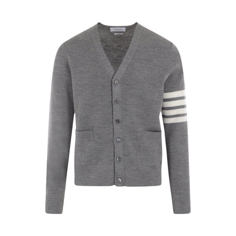 4bar Wool Cardigan-THOM BROWNE-JOHN JULIA