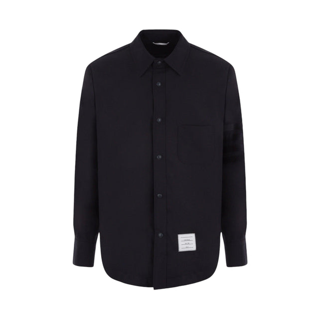 4bar Wool Overshirt-THOM BROWNE-JOHN JULIA