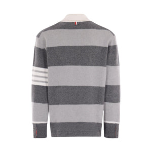 4bar Wool Polo Sweater-THOM BROWNE-JOHN JULIA