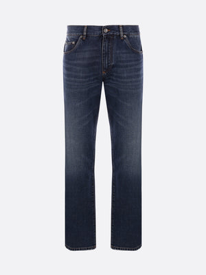 Regular-Fit Logo Plate Jeans-Dolce & Gabbana-JOHN JULIA