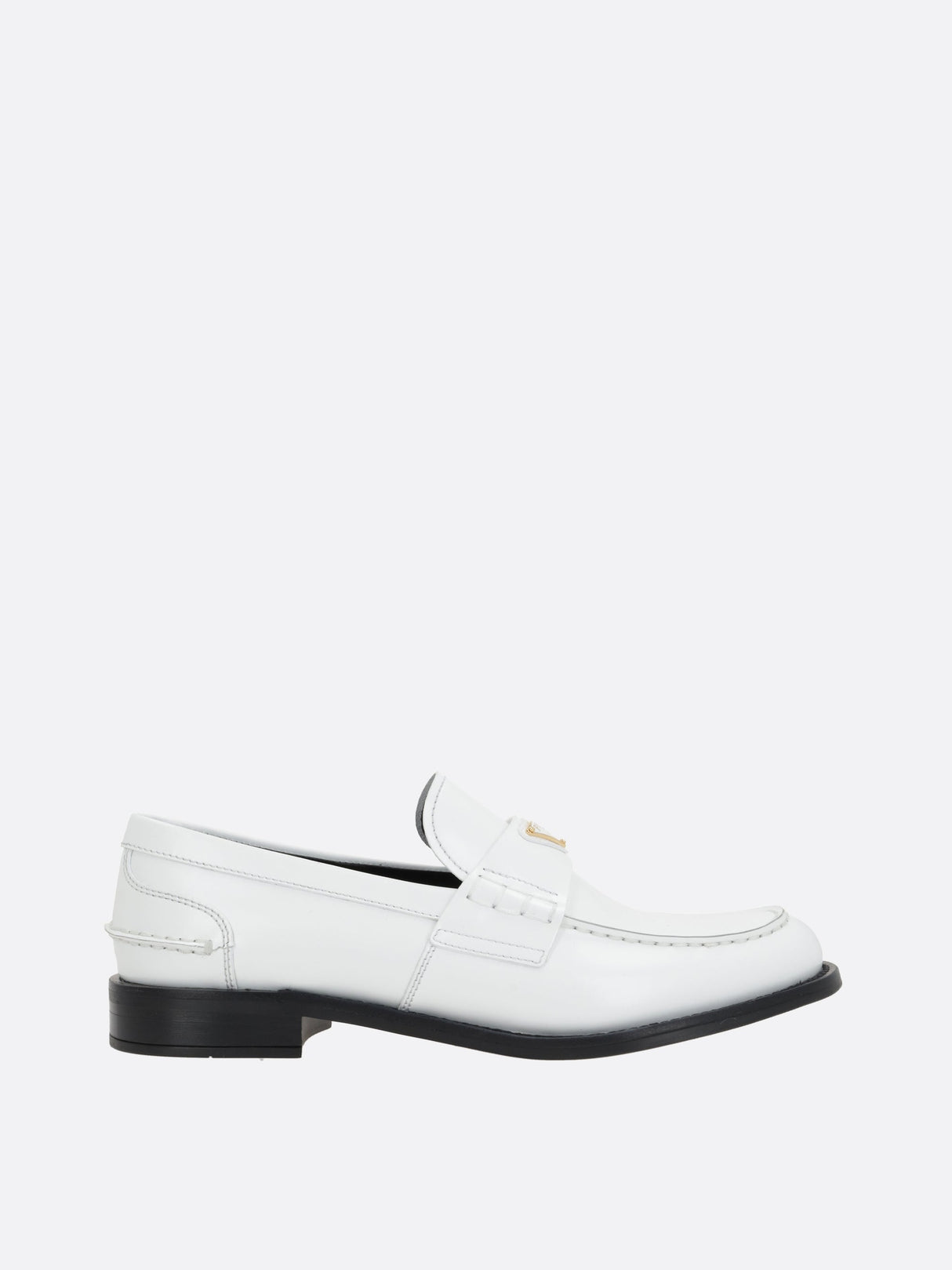 Brushed Leather Loafers-Prada-JOHN JULIA