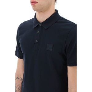 Slim Fit Polo Shirt Lightweight Stretch Cotton Piqué Logo Patch