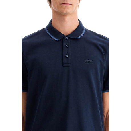 BOSS-Polo Shirt With Contrasting Edges -JOHN JULIA.