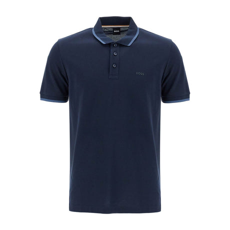 BOSS-Polo Shirt With Contrasting Edges -JOHN JULIA.