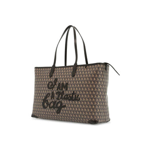 I Am A Plastic Bag Zipped Motif Tote Bag.