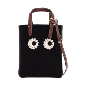 Mini Felt Tote Bag With N/s Eyes Design