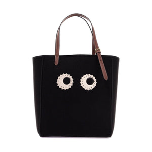 Small Felt Mini Tote Bag With Eye Design