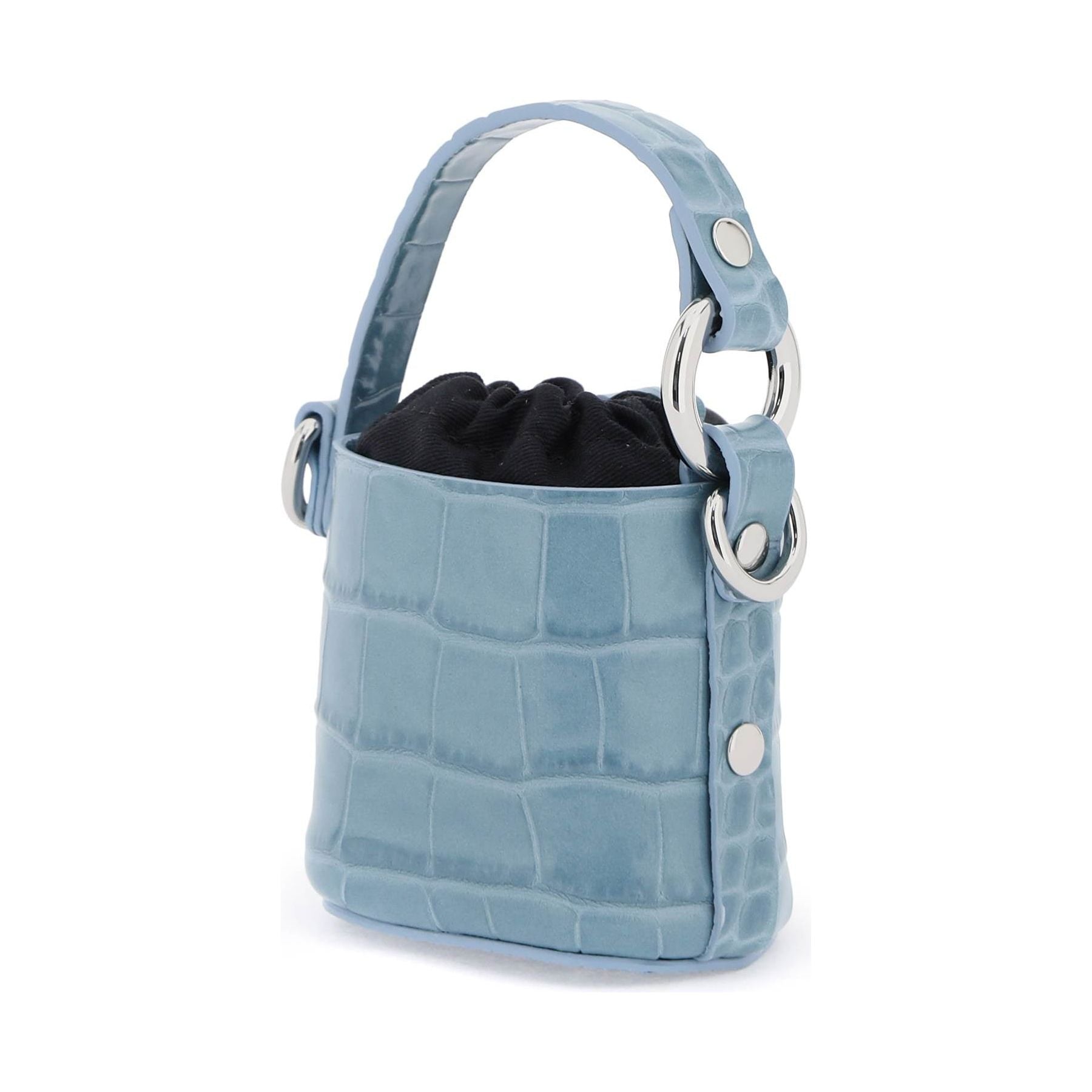 Croc-Embossed Leather Daisy Mini Bucket Bag