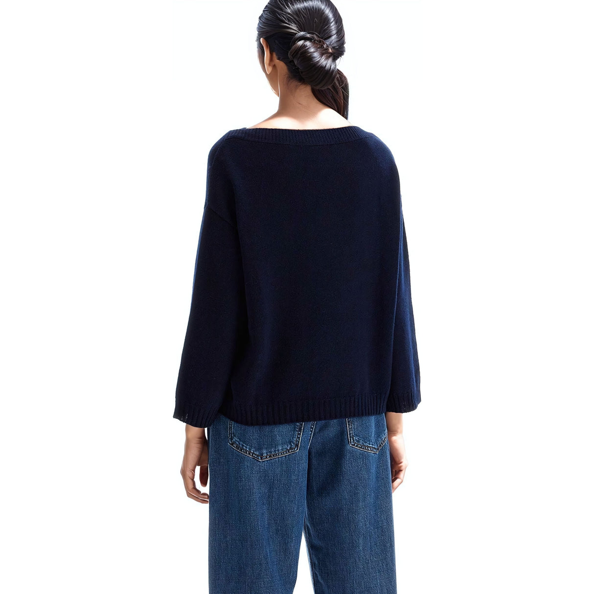 VALENTINO GARAVANI-Ribbed Cashmere V Boat Neck Sweater -JOHN JULIA.