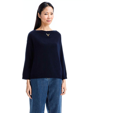 VALENTINO GARAVANI-Ribbed Cashmere V Boat Neck Sweater -JOHN JULIA.