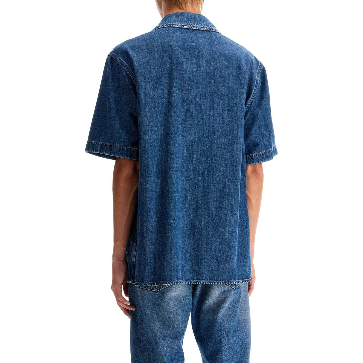 Denim Bowling Shirt For Men