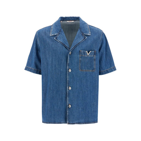 VALENTINO GARAVANI-Denim Bowling Shirt-JOHN JULIA