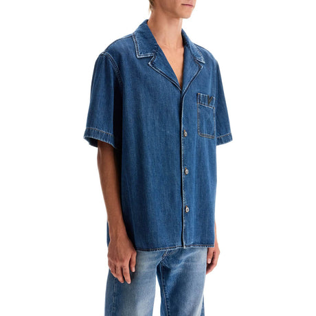 VALENTINO GARAVANI-Denim Bowling Shirt-JOHN JULIA