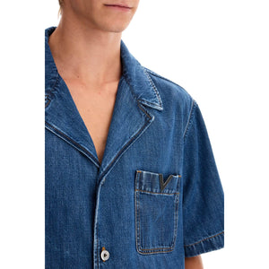 Denim Bowling Shirt For Men