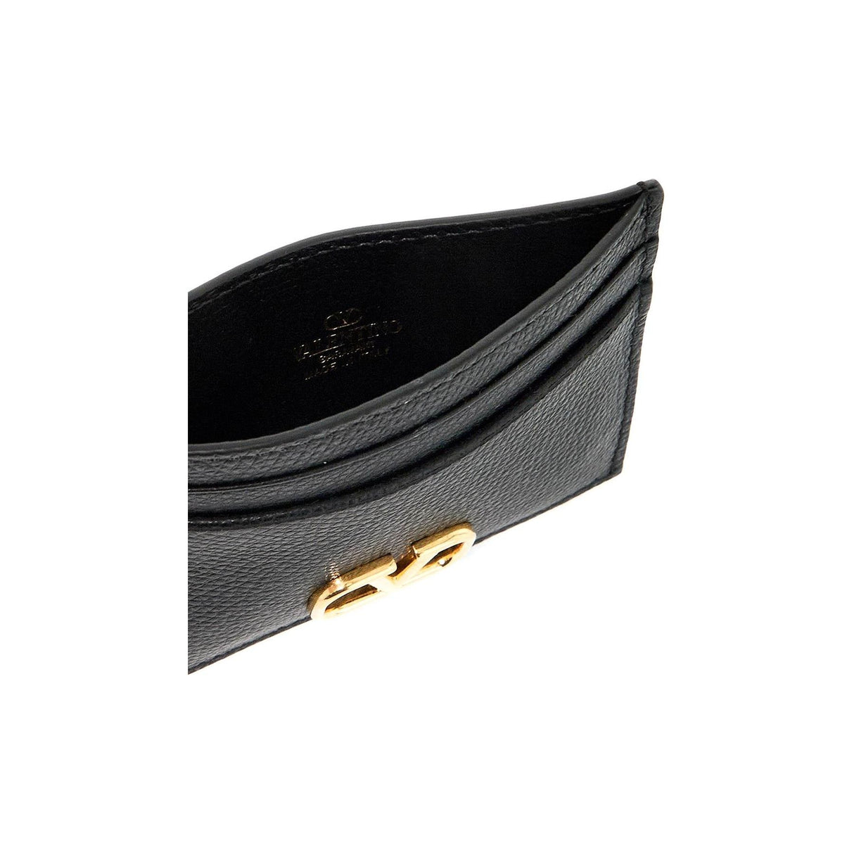 VLogo Signature Hammered Leather Card Holder