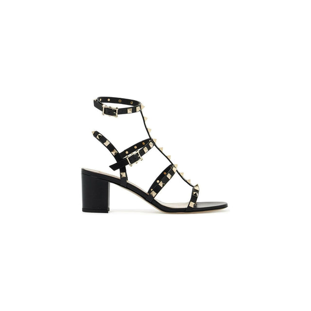 Rockstud City Block Heel Sandals.