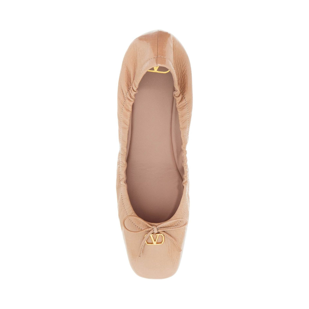 VALENTINO GARAVANI-Vlogo Signature Patent Leather Ballerina -JOHN JULIA.