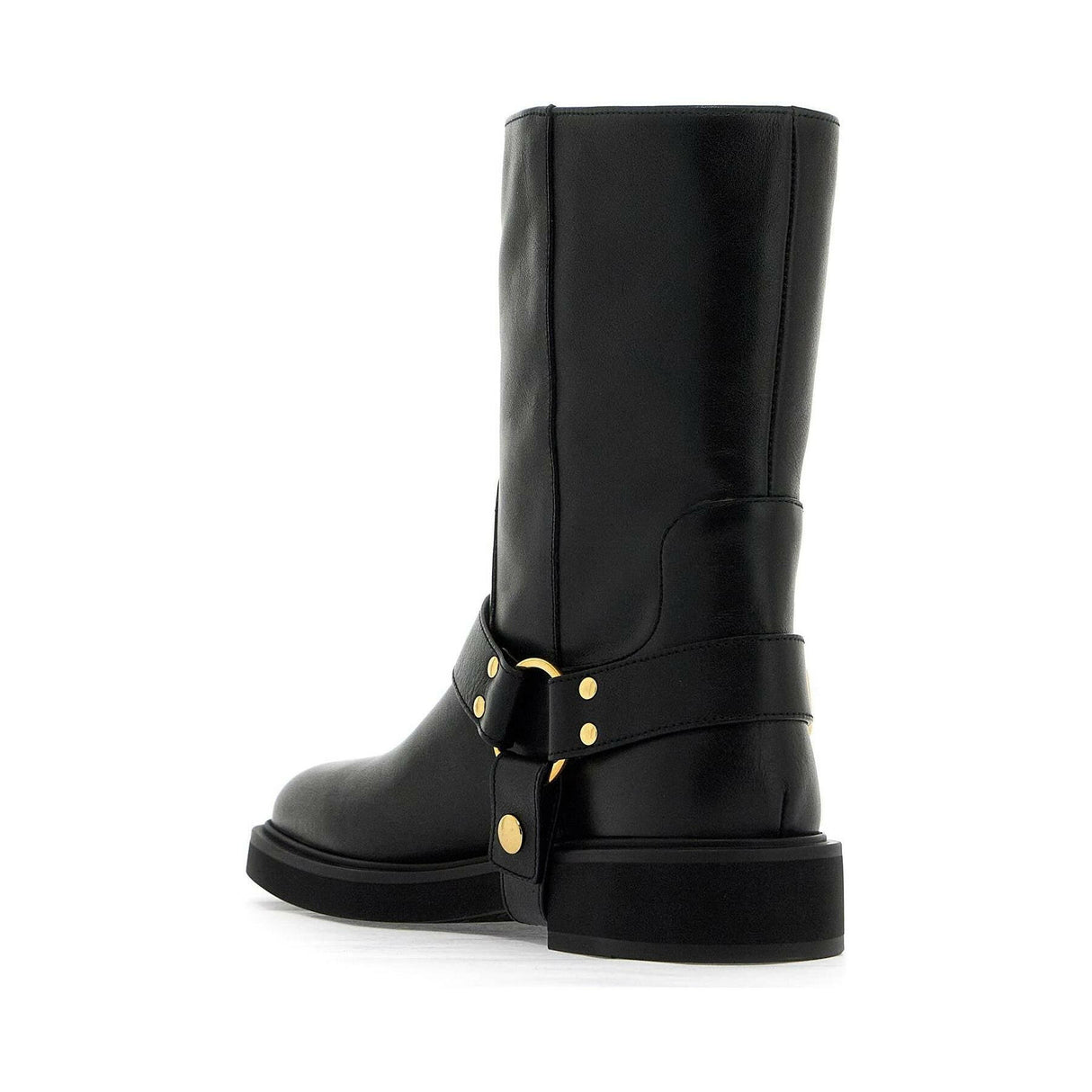 VLogo Signature Leather Biker Boots.