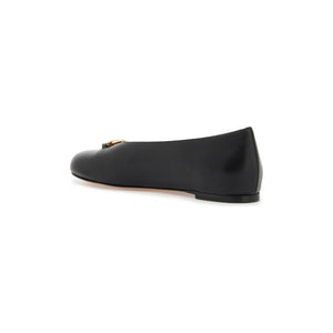 Calf Leather VLogo Ballet Flats.