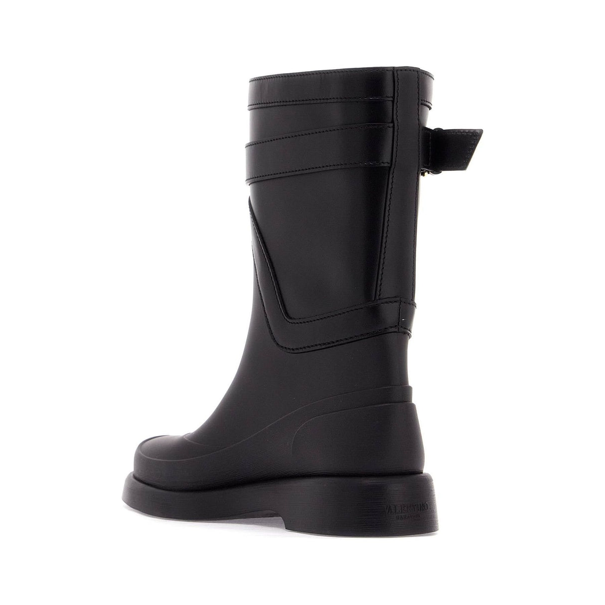 VALENTINO GARAVANI-VLogo The Bold Edition Leather and Rubber Boots -JOHN JULIA.