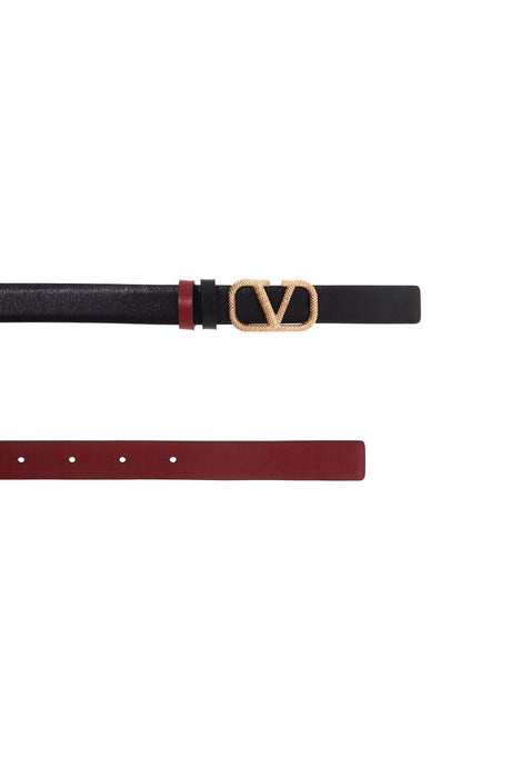 Reversible Vlogo Signature Leather Belt In