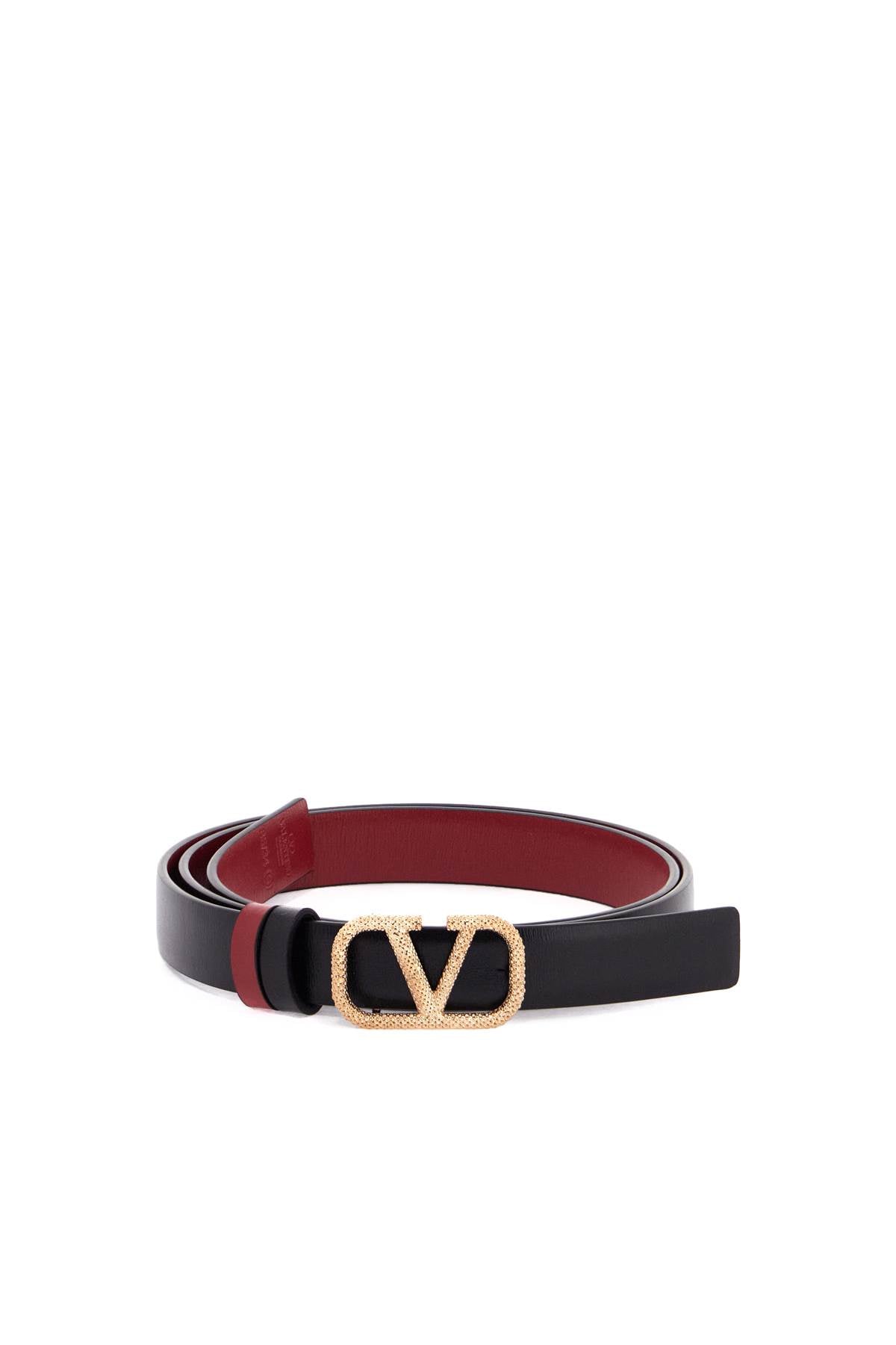 Reversible Vlogo Signature Leather Belt In