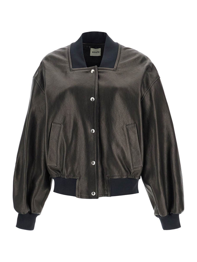 Spence Leather Bomber Jacket-Khaite-JOHN JULIA