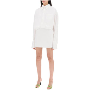 Layered Cotton Poplin Shirt Dress