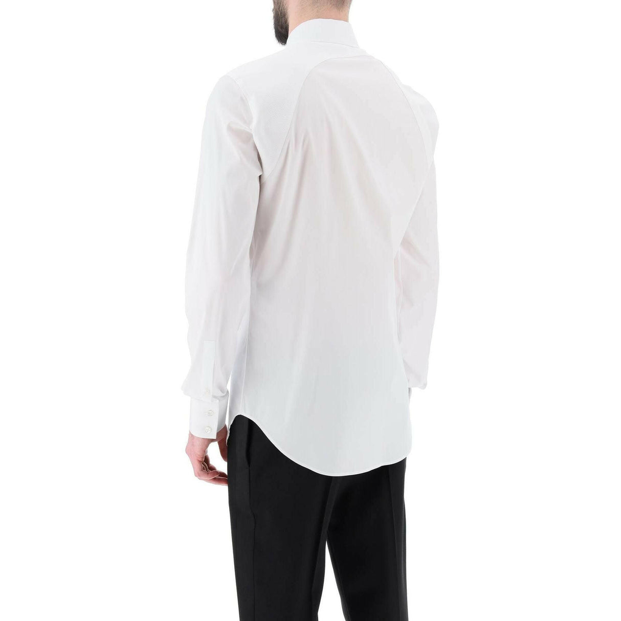 Stretch Cotton Harness Button-Up Shirt.