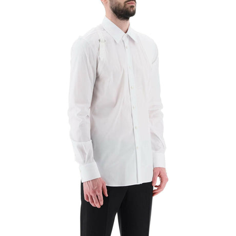 Stretch Cotton Harness Button-Up Shirt.