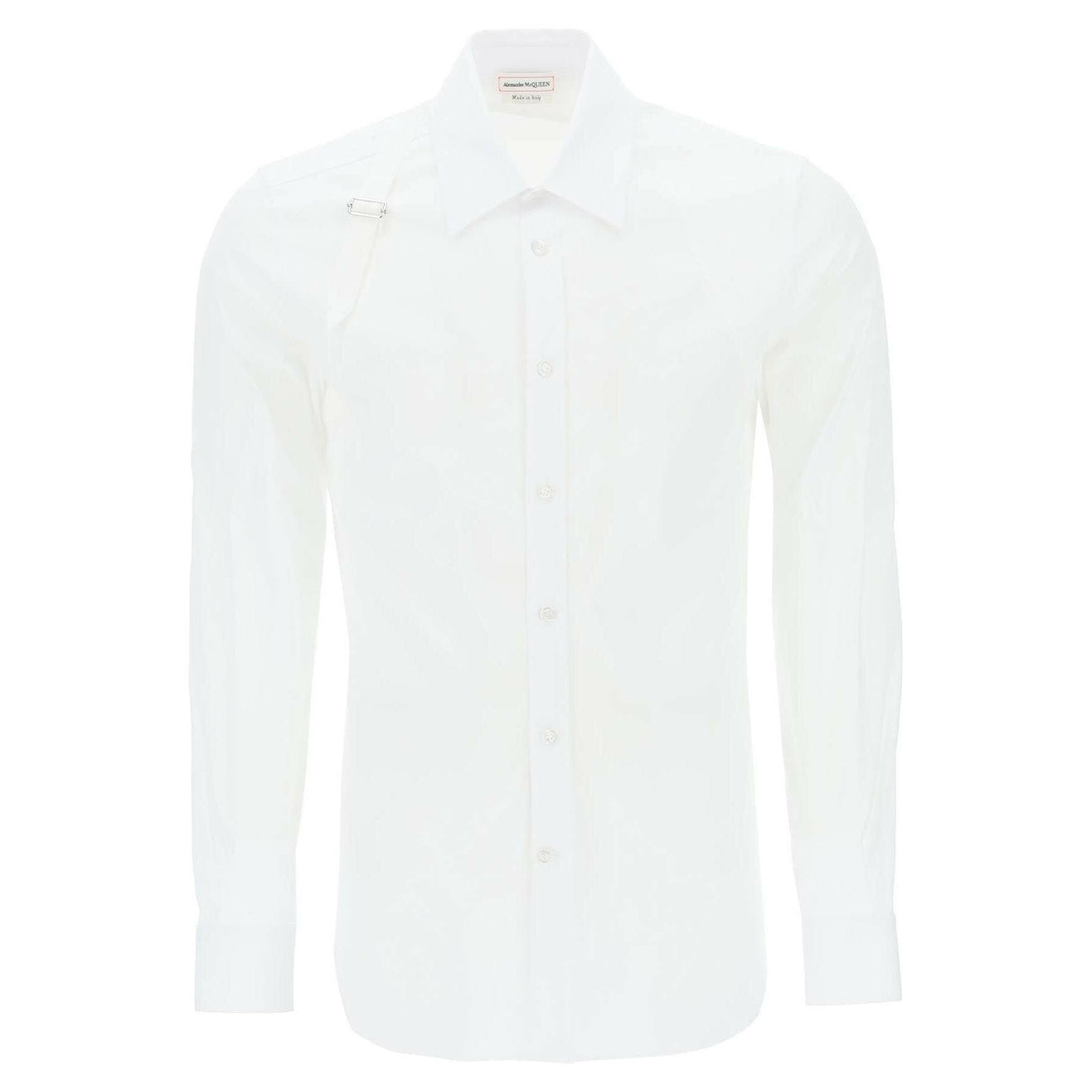 Stretch Cotton Harness Button-Up Shirt.