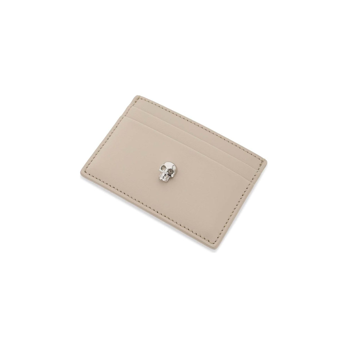 Saffiano Leather Skull Card Holder