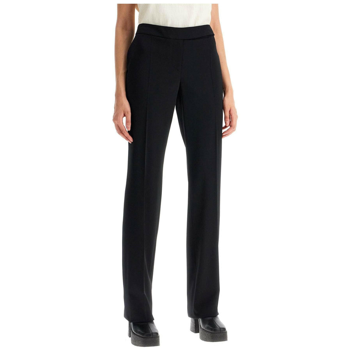 Stretch Wool Fluid Trousers.