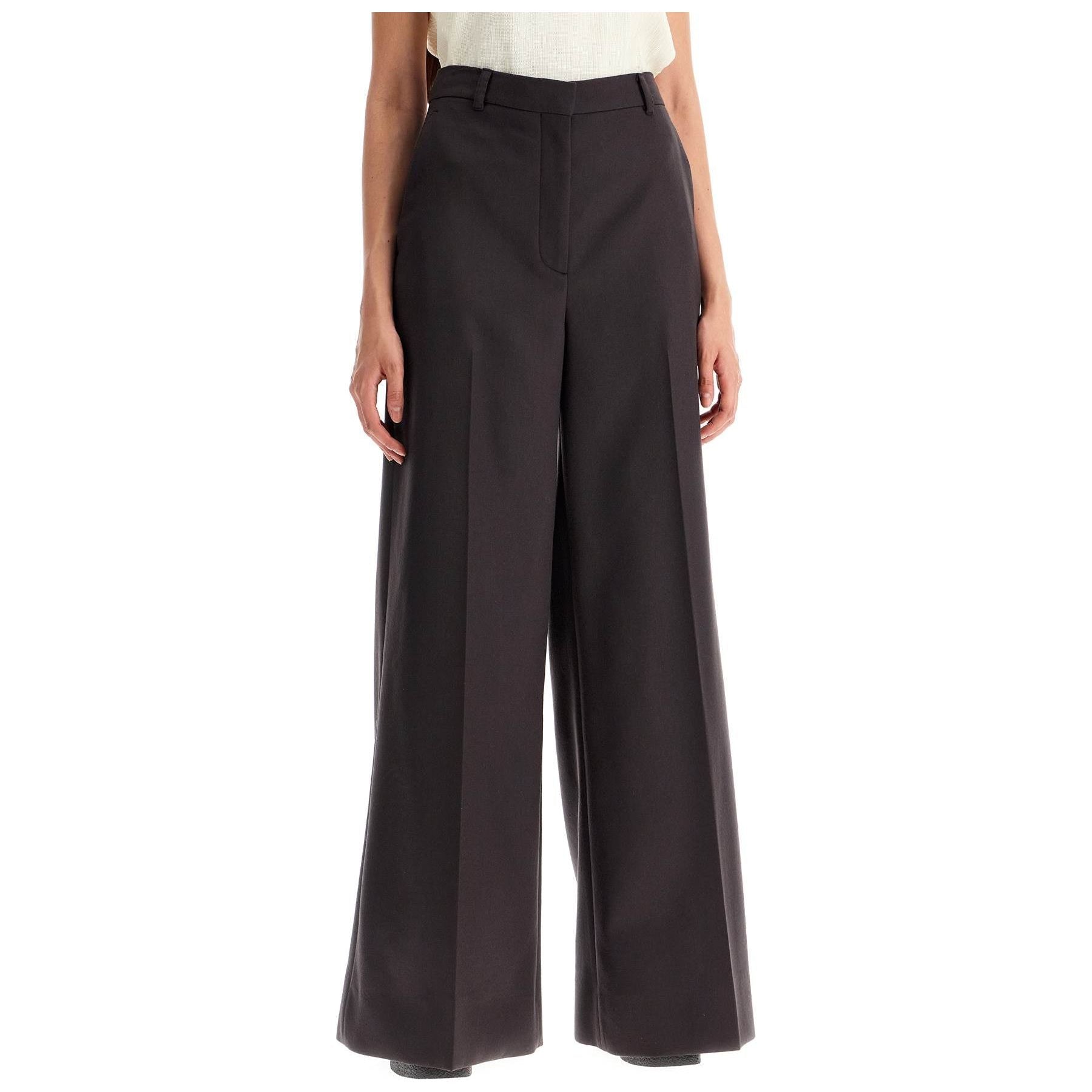 High-Waisted Wool Flared Trousers