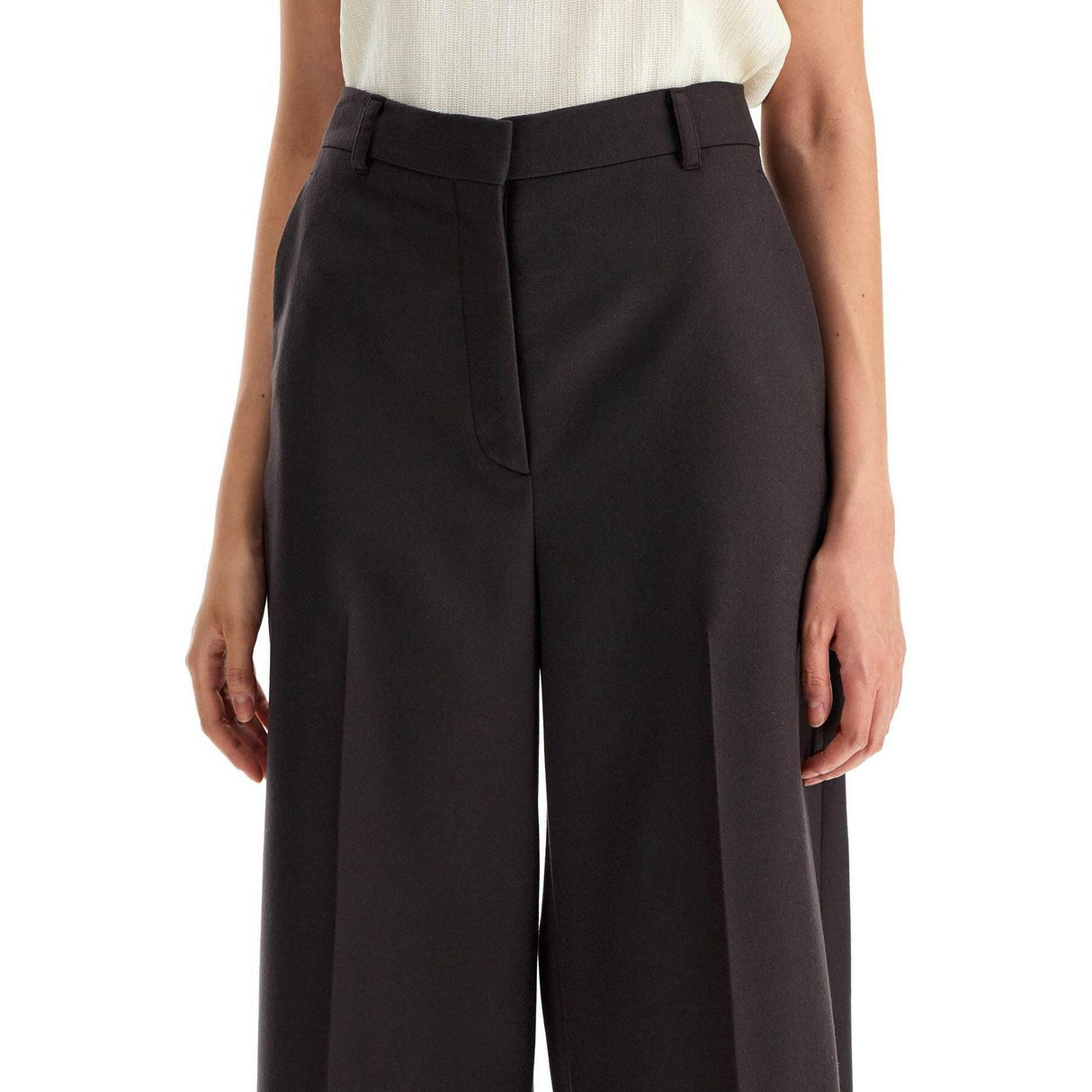 High-Waisted Wool Flared Trousers.