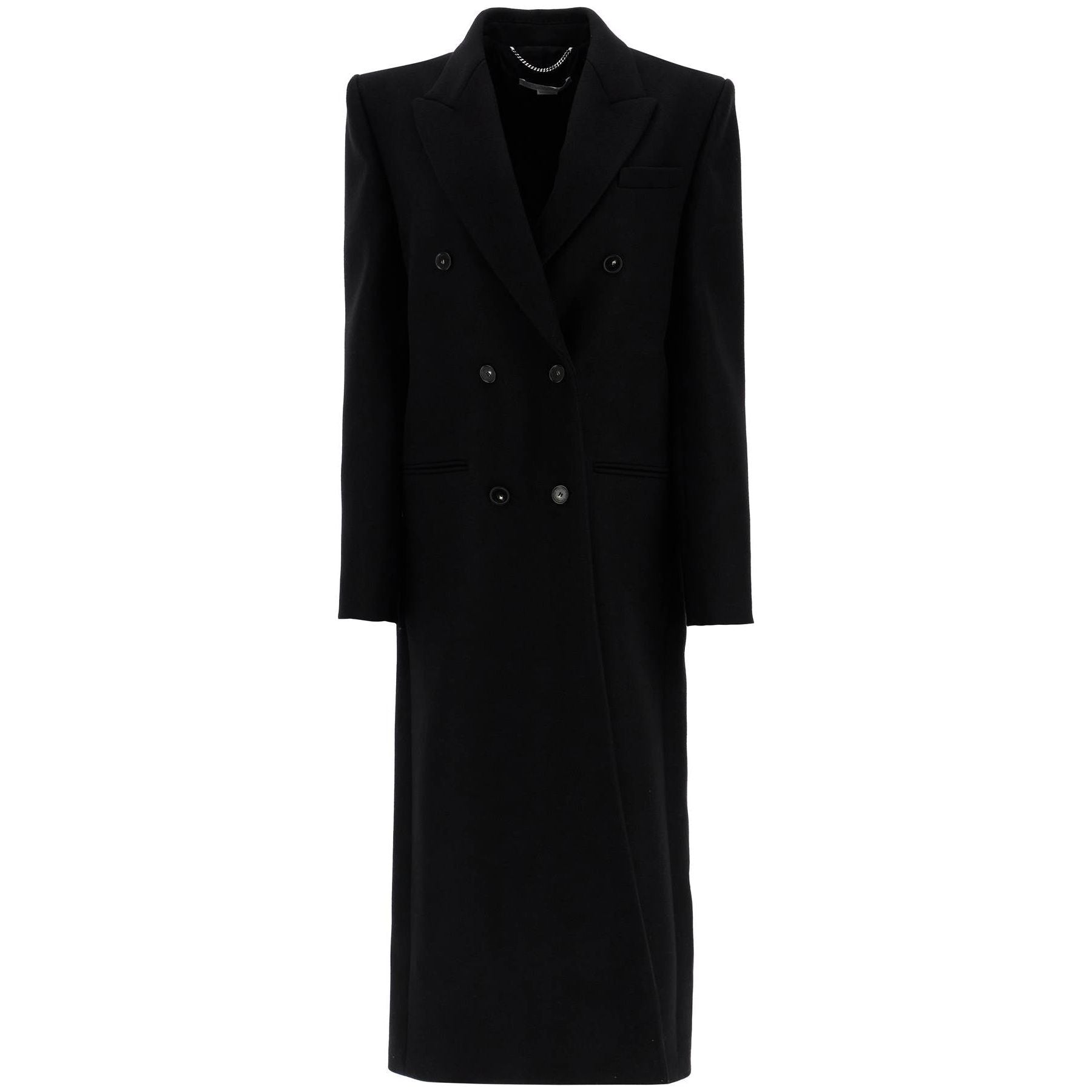 Long Double-Breasted Wool Coat