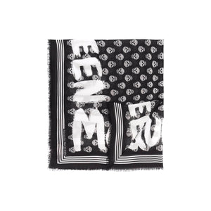 Skull Print Graffiti Modal Scarf