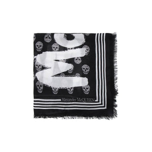 Skull Print Graffiti Modal Scarf